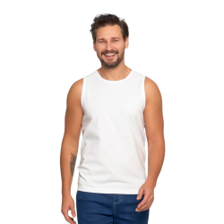 Tank top męski bawełniany koszulka bez rękawów BIAŁA MORAJ